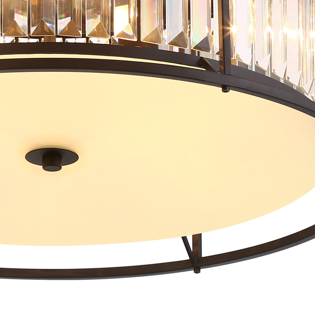 NL91139 Maccia 6 Light Flush Ceiling Light Satin Black Clear