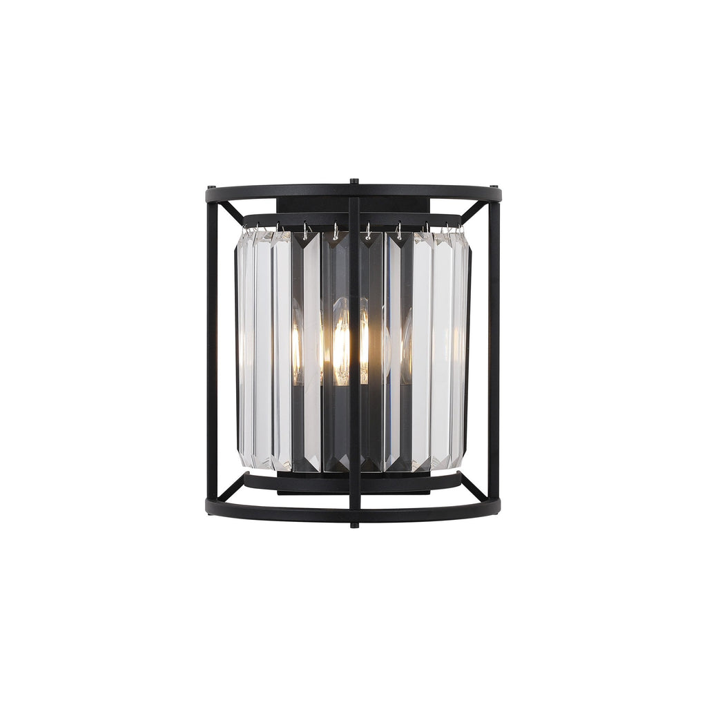 NL91149 Maccia 2 Light Wall Light Satin Black Clear
