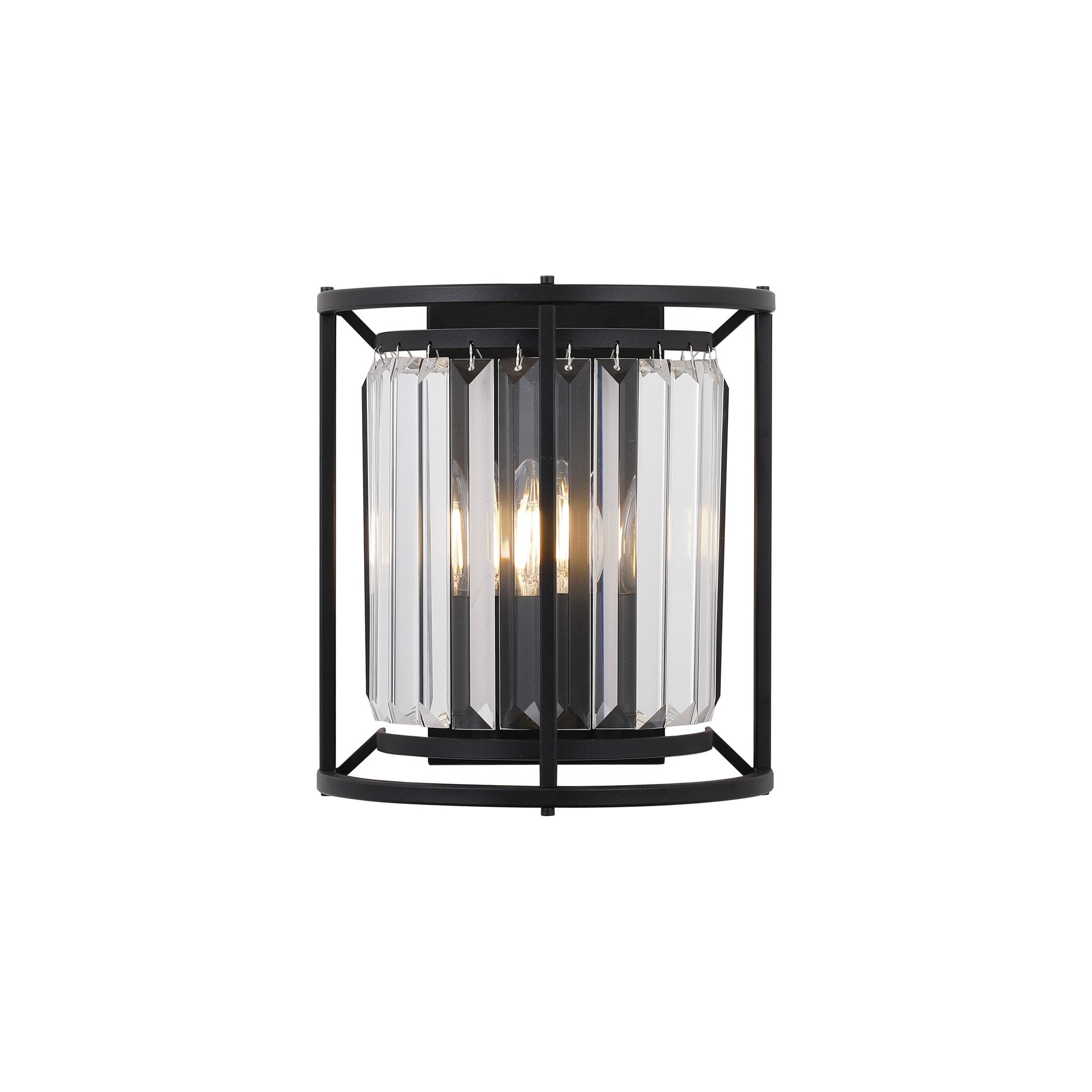 NL91149 Maccia 2 Light Wall Light Satin Black Clear
