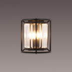 NL91149 Maccia 2 Light Wall Light Satin Black Clear