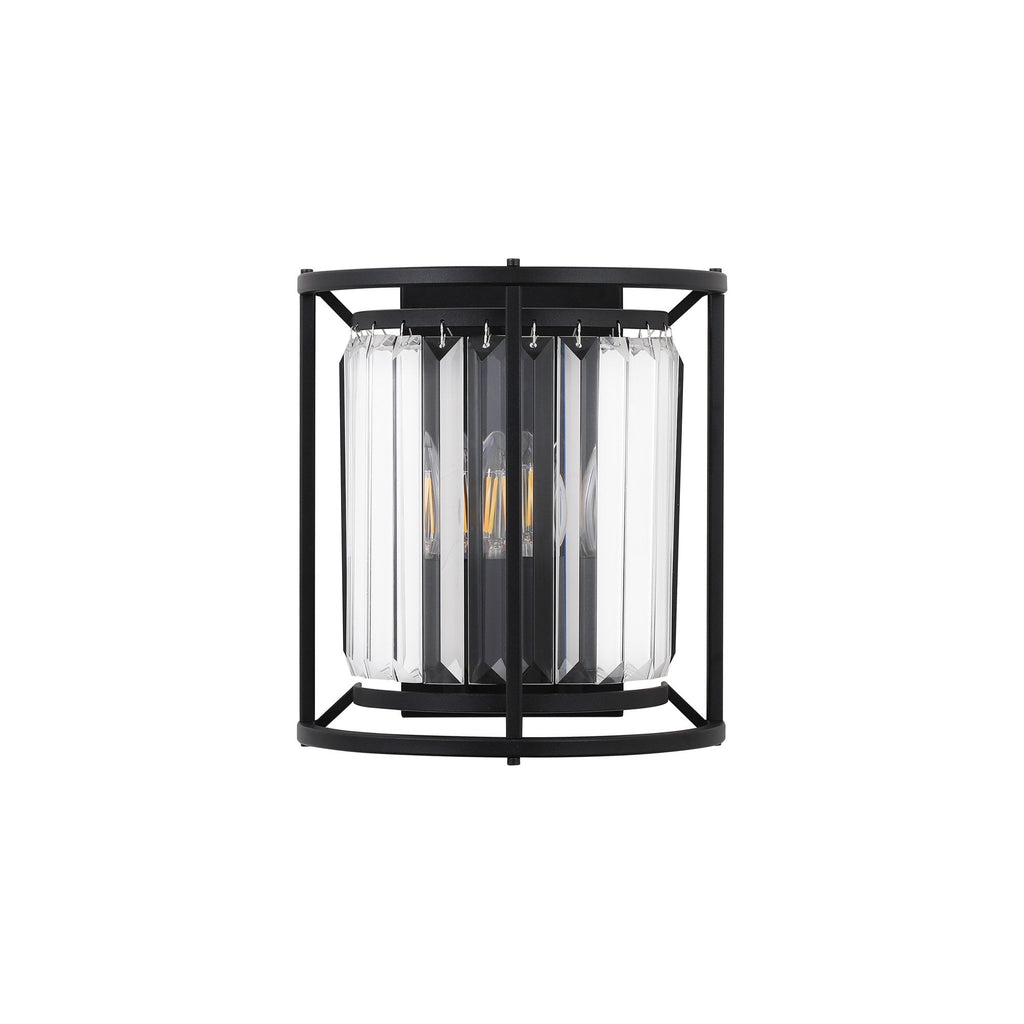 NL91149 Maccia 2 Light Wall Light Satin Black Clear