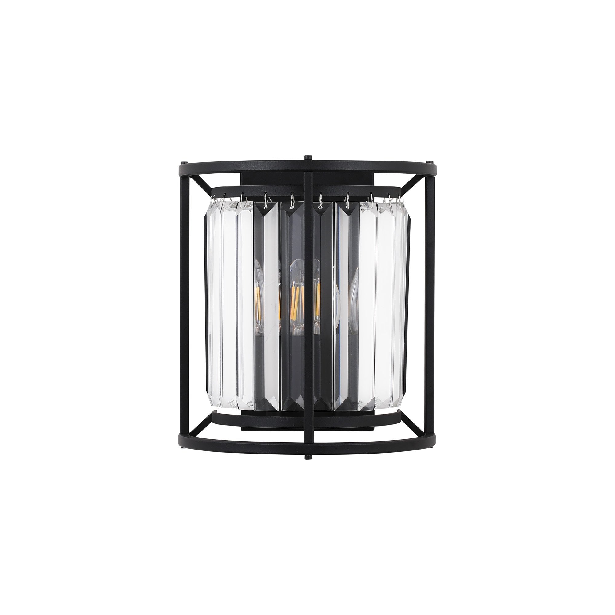 NL91149 Maccia 2 Light Wall Light Satin Black Clear