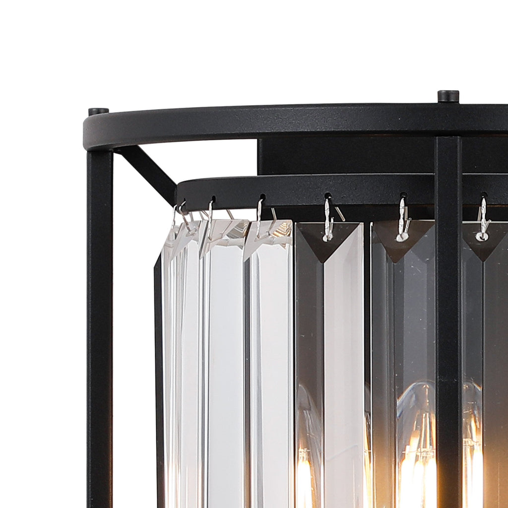 NL91149 Maccia 2 Light Wall Light Satin Black Clear