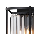 NL91149 Maccia 2 Light Wall Light Satin Black Clear