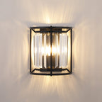 NL91149 Maccia 2 Light Wall Light Satin Black Clear