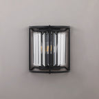NL91149 Maccia 2 Light Wall Light Satin Black Clear