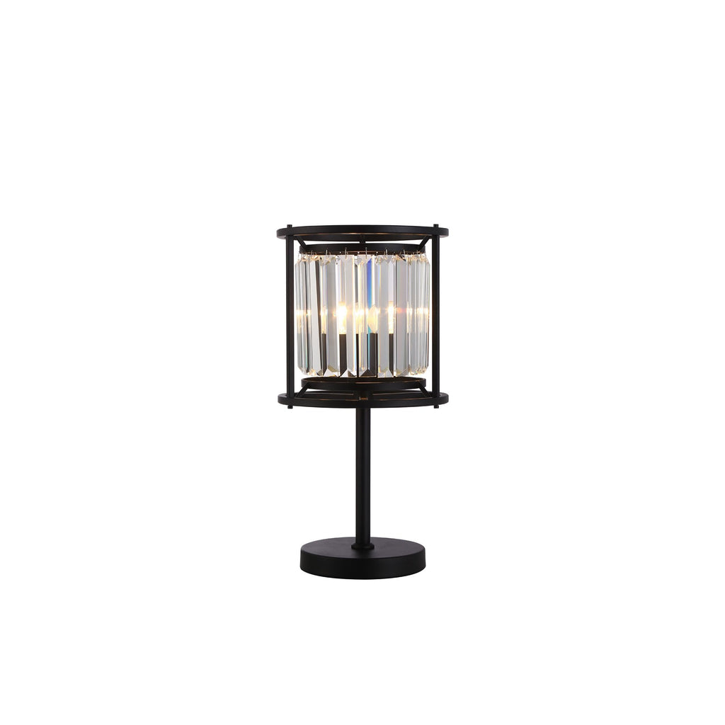 NL91159 Maccia 1 Light Table Lamp Satin Black Clear