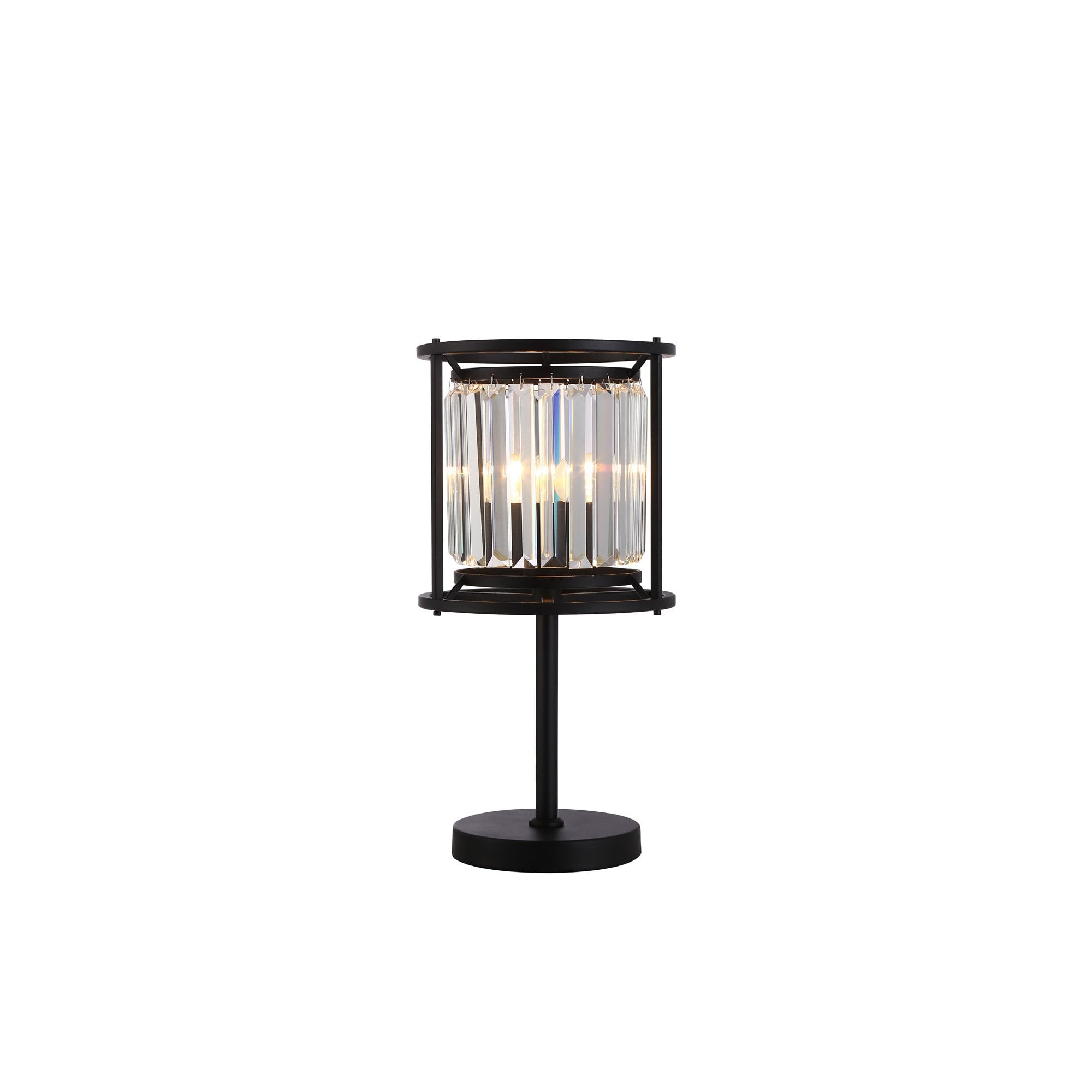 NL91159 Maccia 1 Light Table Lamp Satin Black Clear