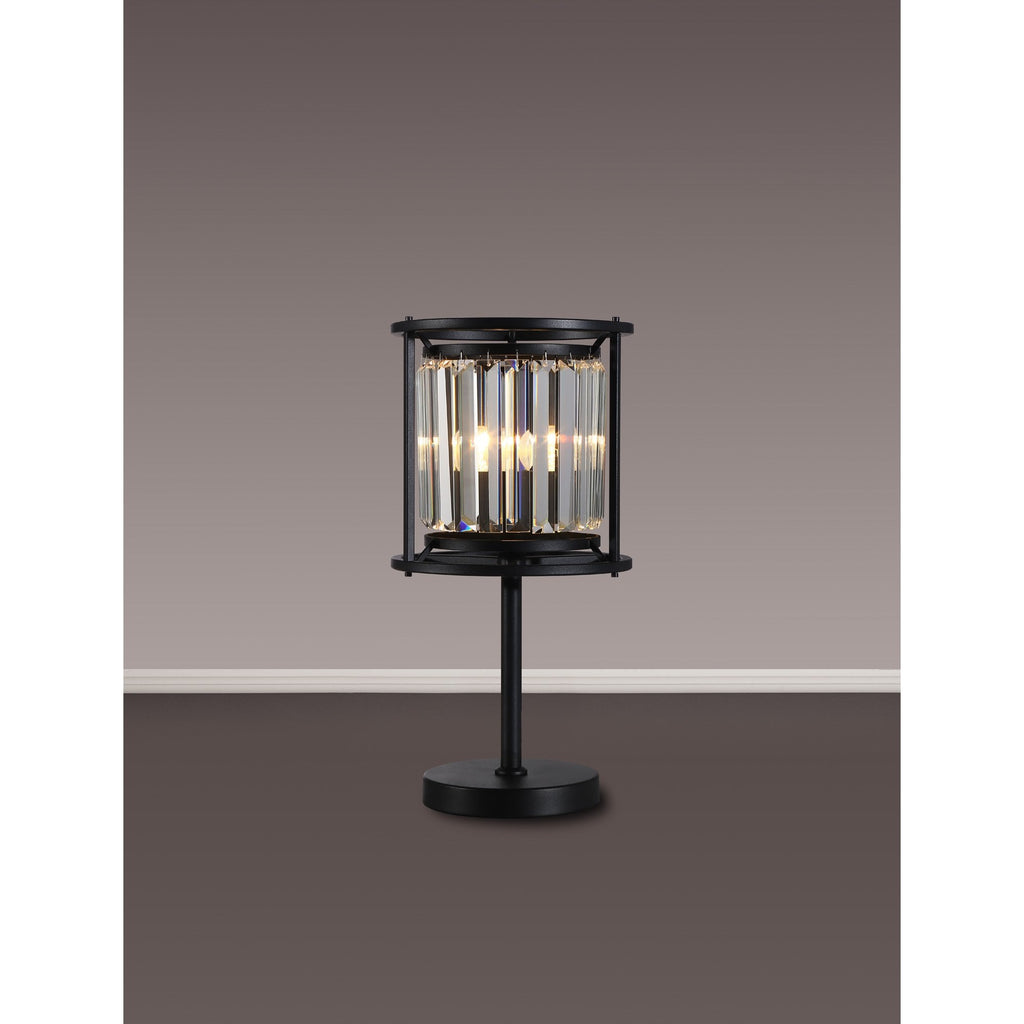 NL91159 Maccia 1 Light Table Lamp Satin Black Clear