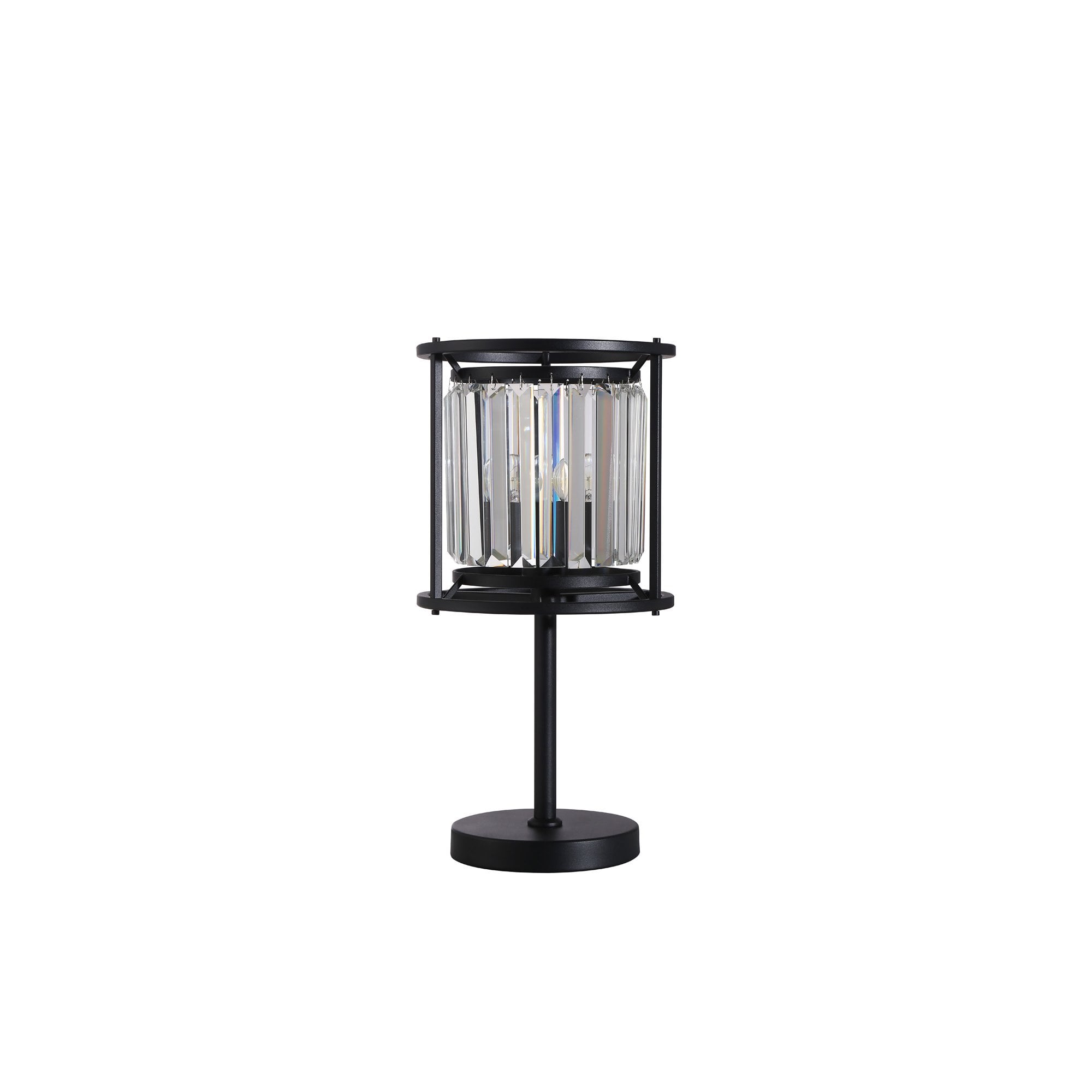 NL91159 Maccia 1 Light Table Lamp Satin Black Clear