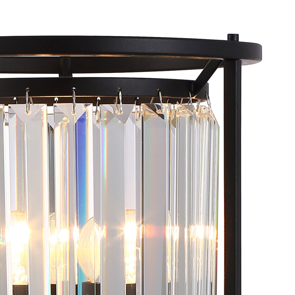 NL91159 Maccia 1 Light Table Lamp Satin Black Clear