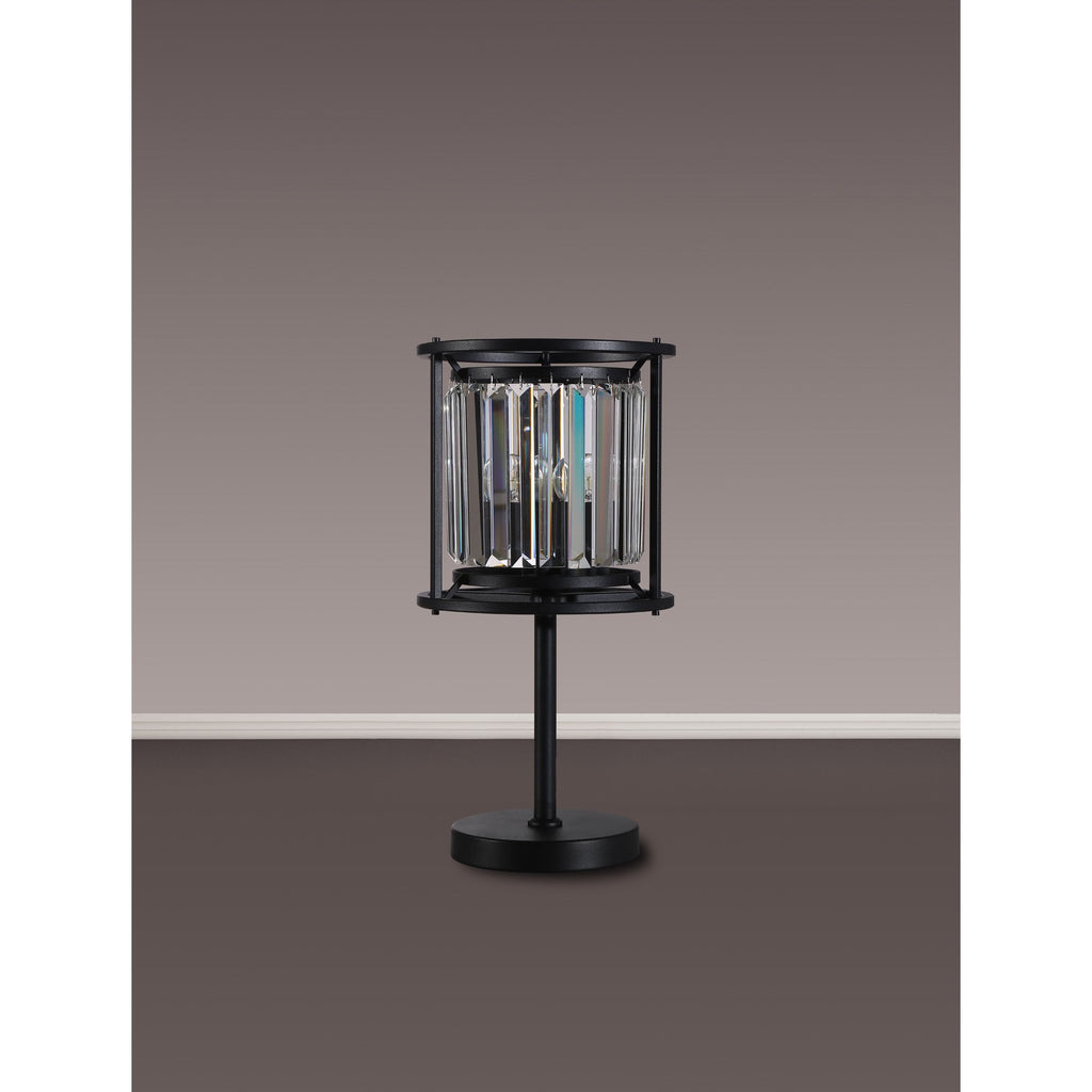 NL91159 Maccia 1 Light Table Lamp Satin Black Clear