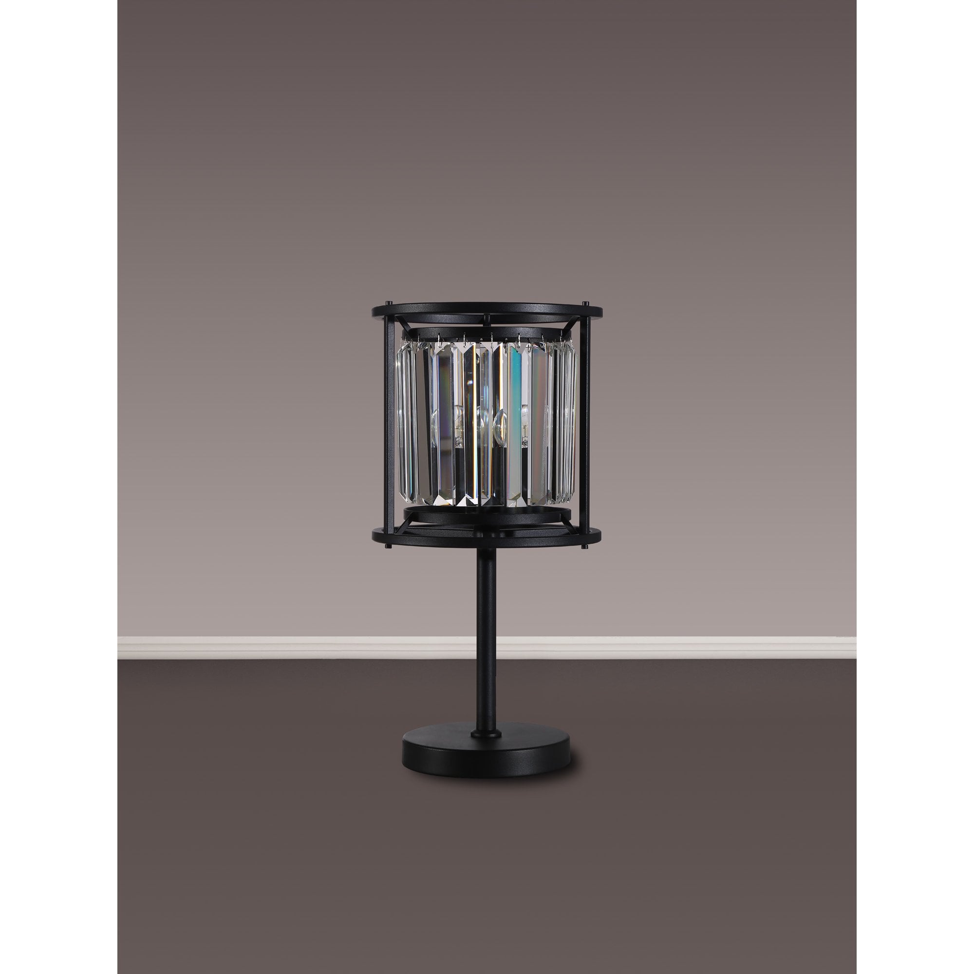 NL91159 Maccia 1 Light Table Lamp Satin Black Clear