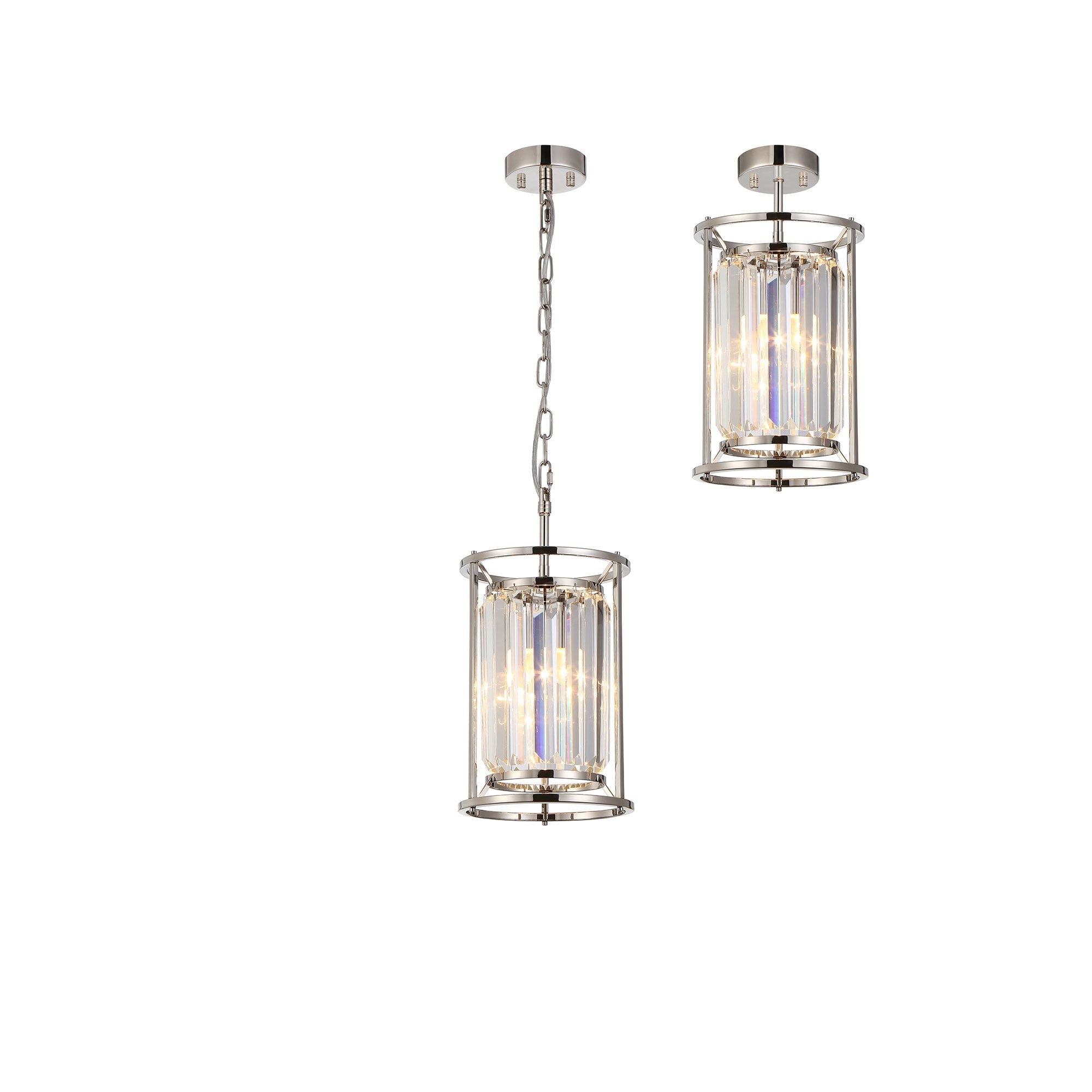 NL91169 Maccia 1 Light Pendant/Ceiling Light Polished Nickel Clear