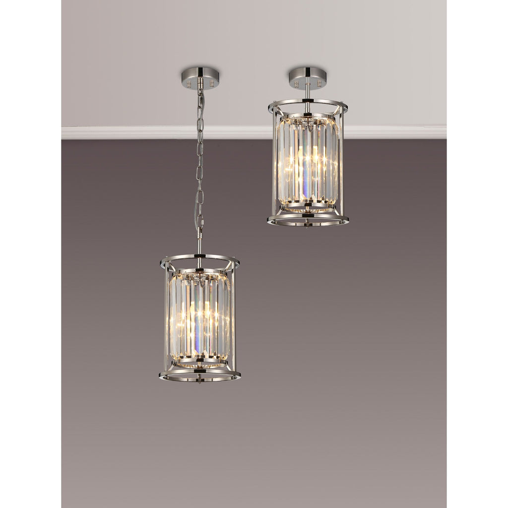 NL91169 Maccia 1 Light Pendant/Ceiling Light Polished Nickel Clear
