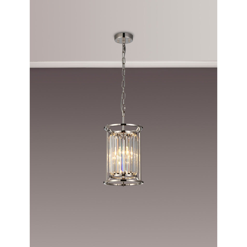 NL91169 Maccia 1 Light Pendant/Ceiling Light Polished Nickel Clear