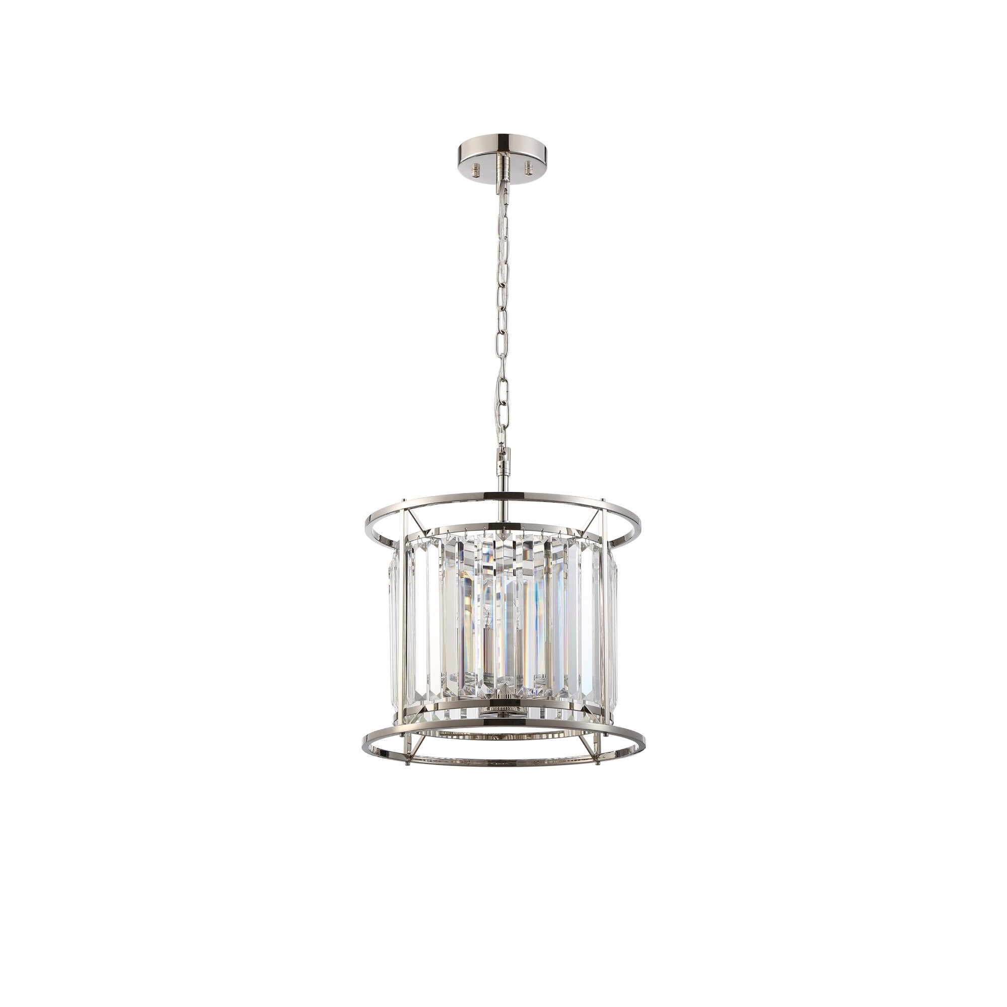 NL91179 Maccia 3 Light Pendant/Ceiling Light Polished Nickel Clear