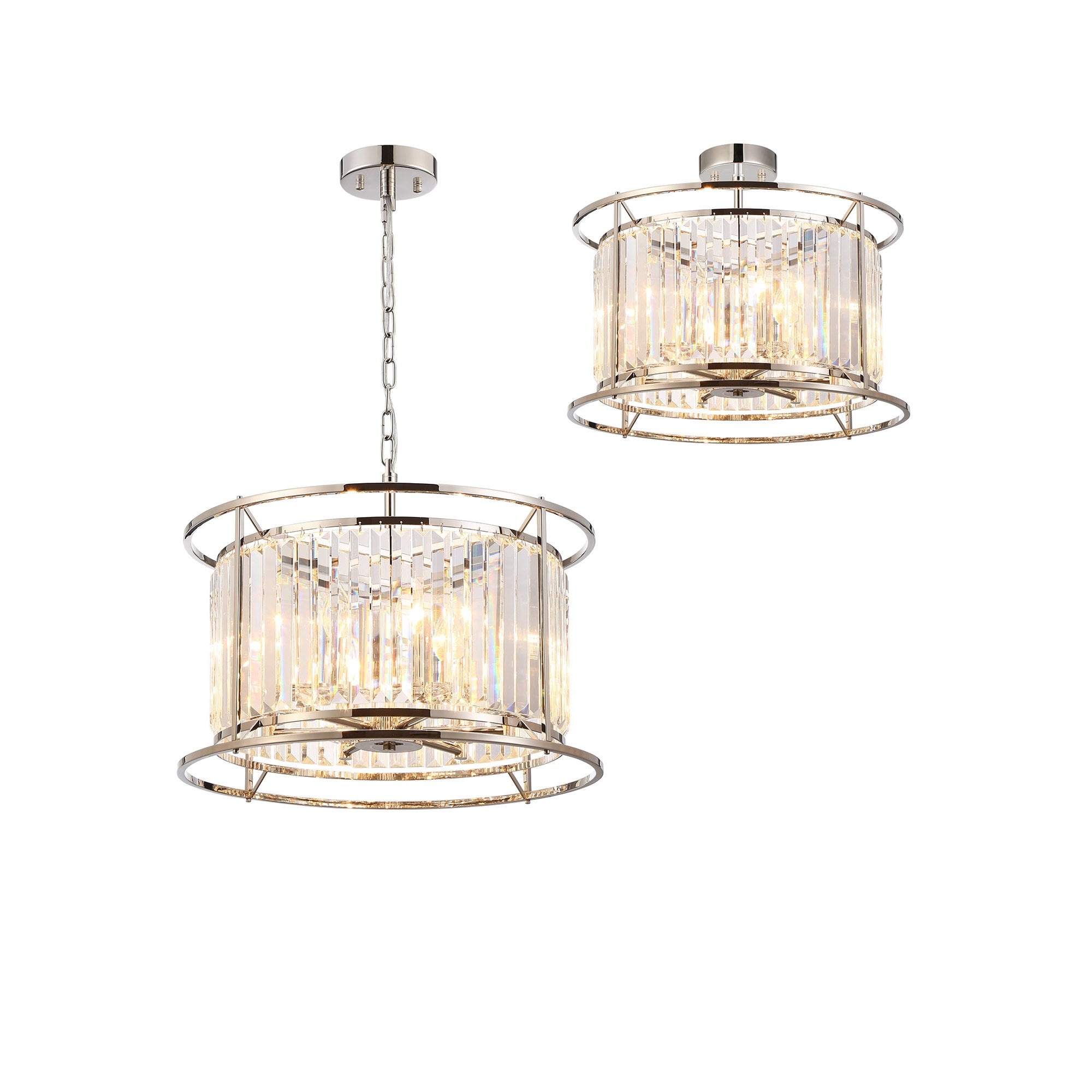 NL91189 Maccia 6 Light Pendant/Ceiling Light Polished Nickel Clear