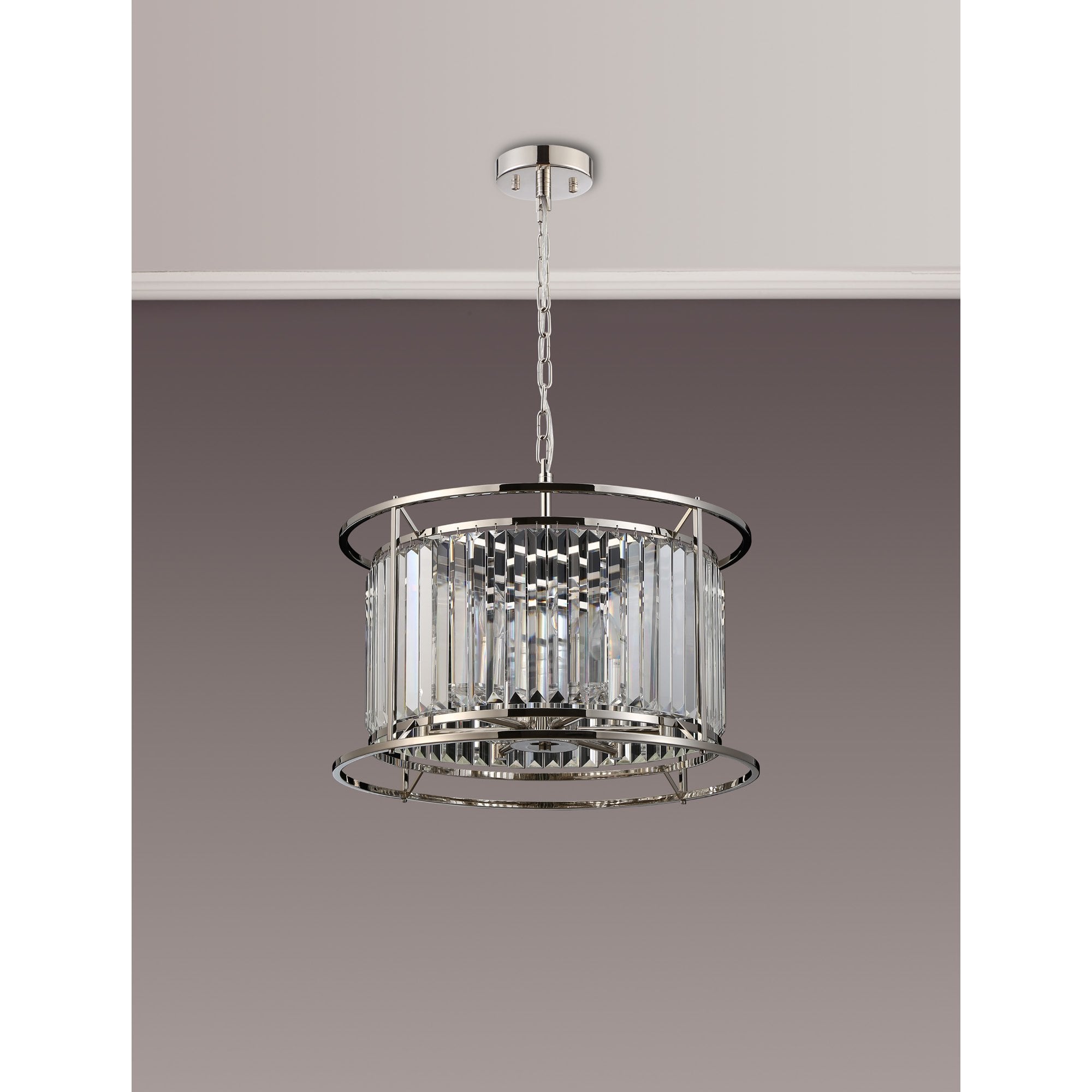 NL91189 Maccia 6 Light Pendant/Ceiling Light Polished Nickel Clear
