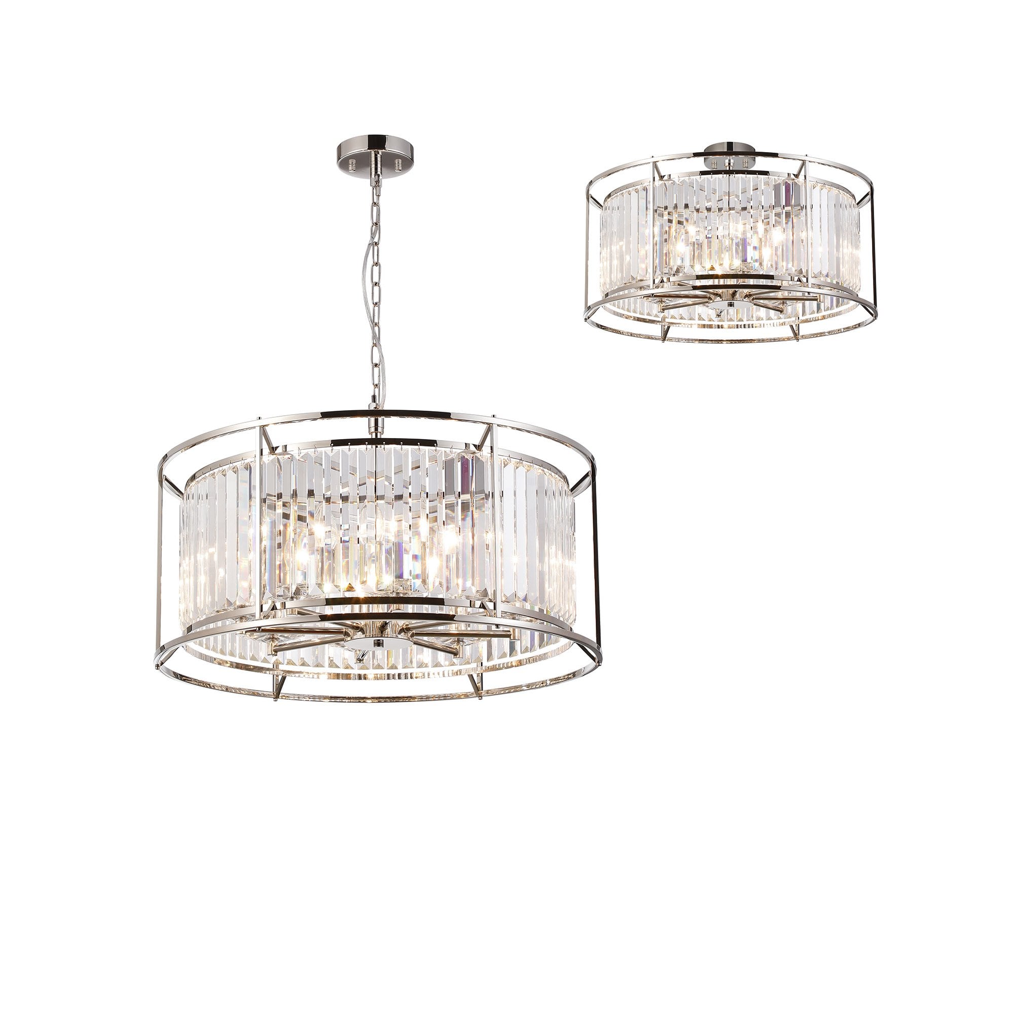 NL91199 Maccia 8 Light Pendant/Ceiling Light Polished Nickel Clear
