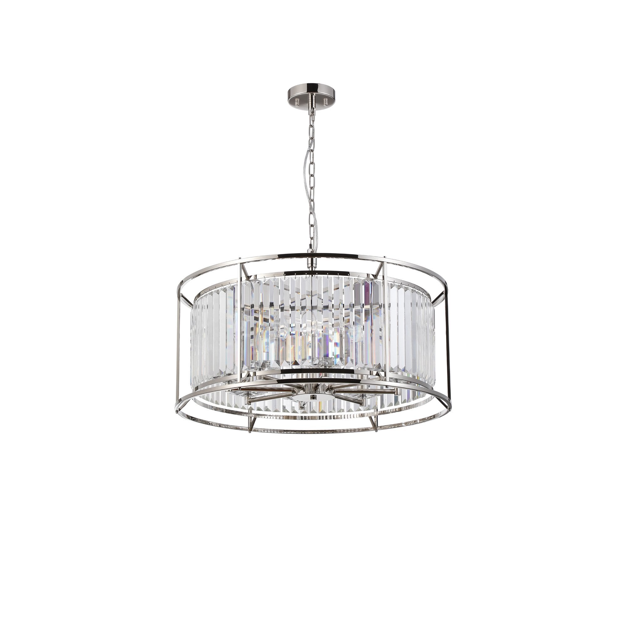 NL91199 Maccia 8 Light Pendant/Ceiling Light Polished Nickel Clear