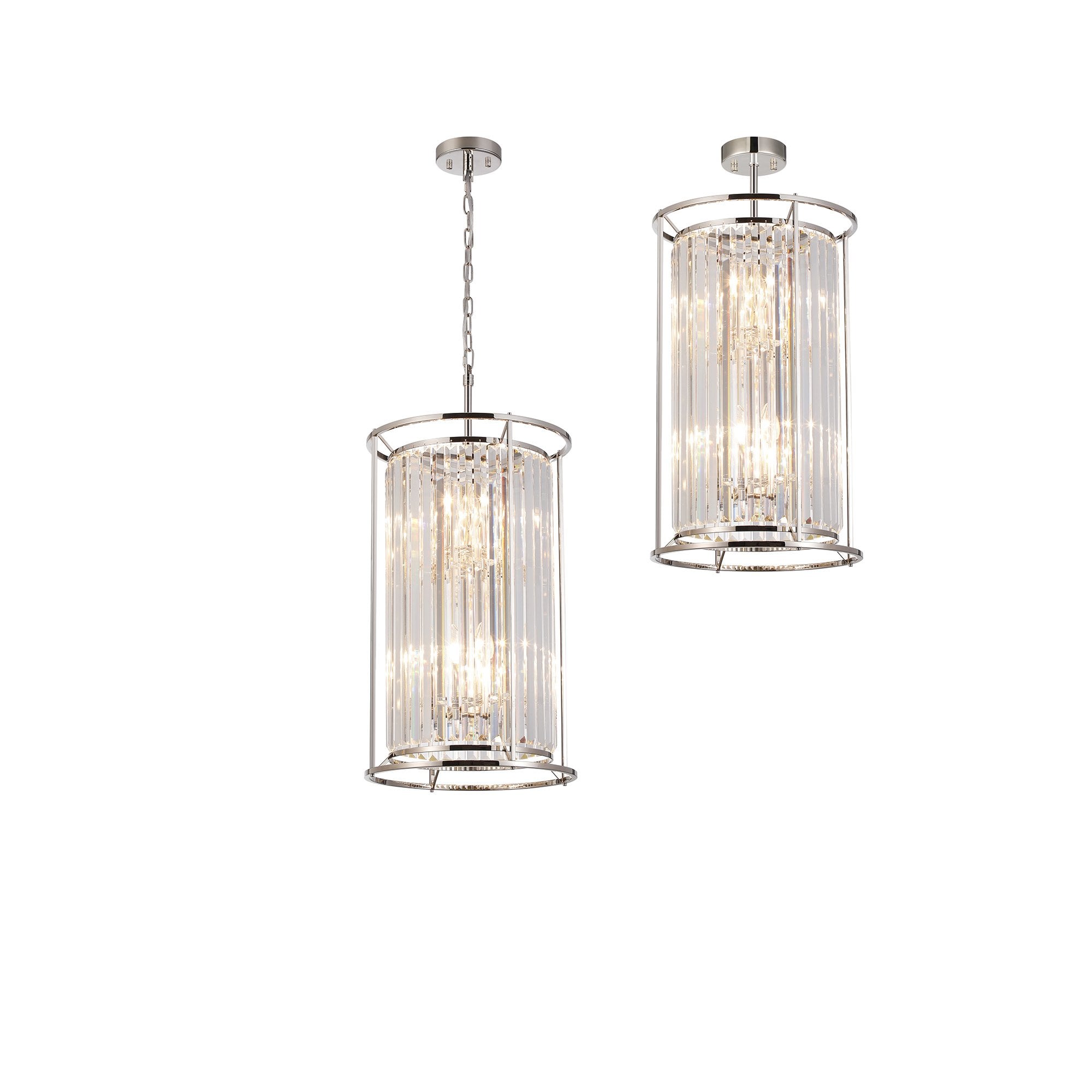 NL91209 Maccia 6 Light Pendant/Ceiling Light Polished Nickel Clear
