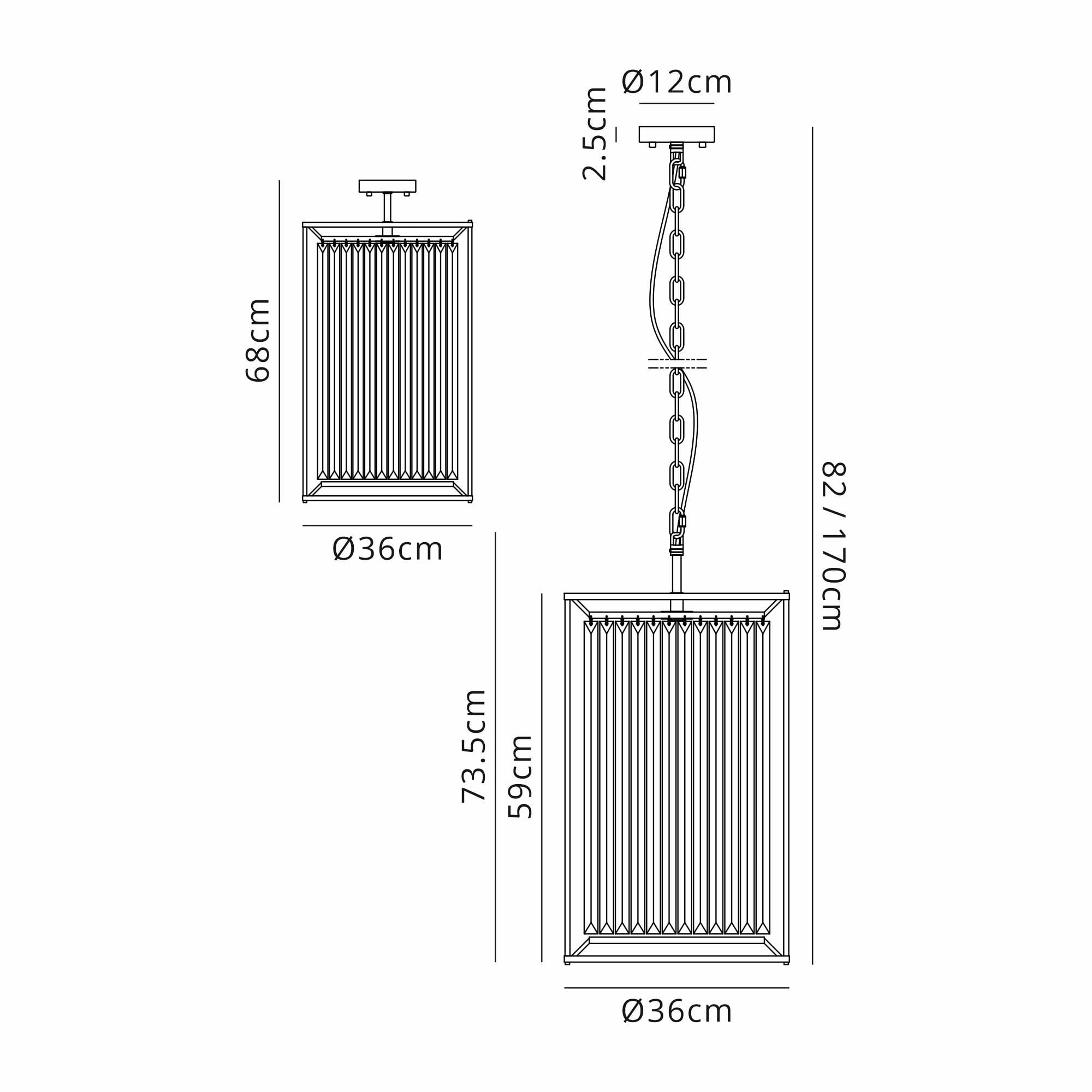 NL91209 Maccia 6 Light Pendant/Ceiling Light Polished Nickel Clear