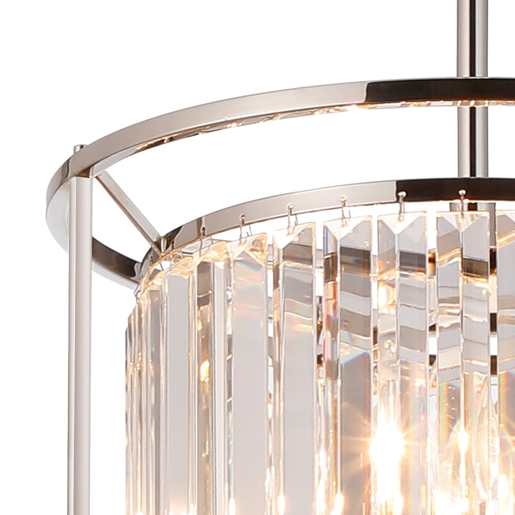 NL91209 Maccia 6 Light Pendant/Ceiling Light Polished Nickel Clear