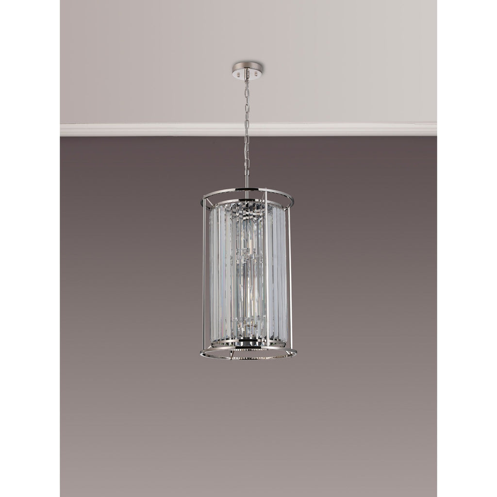 NL91209 Maccia 6 Light Pendant/Ceiling Light Polished Nickel Clear
