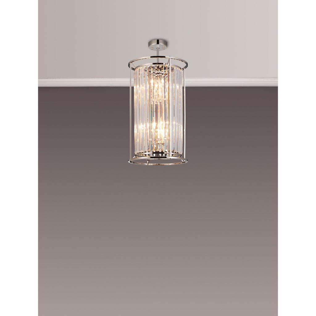 NL91209 Maccia 6 Light Pendant/Ceiling Light Polished Nickel Clear