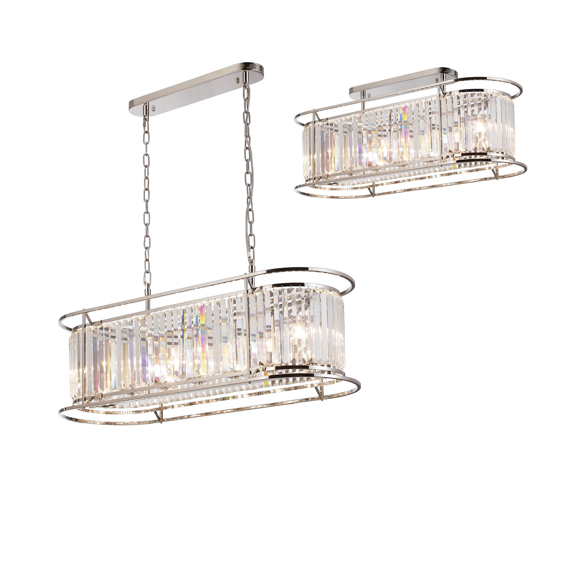 NL91219 Maccia 7 Light Pendant/Ceiling Light Polished Nickel Clear