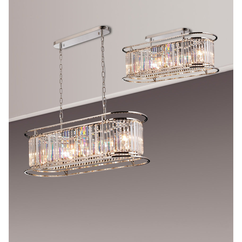 NL91219 Maccia 7 Light Pendant/Ceiling Light Polished Nickel Clear