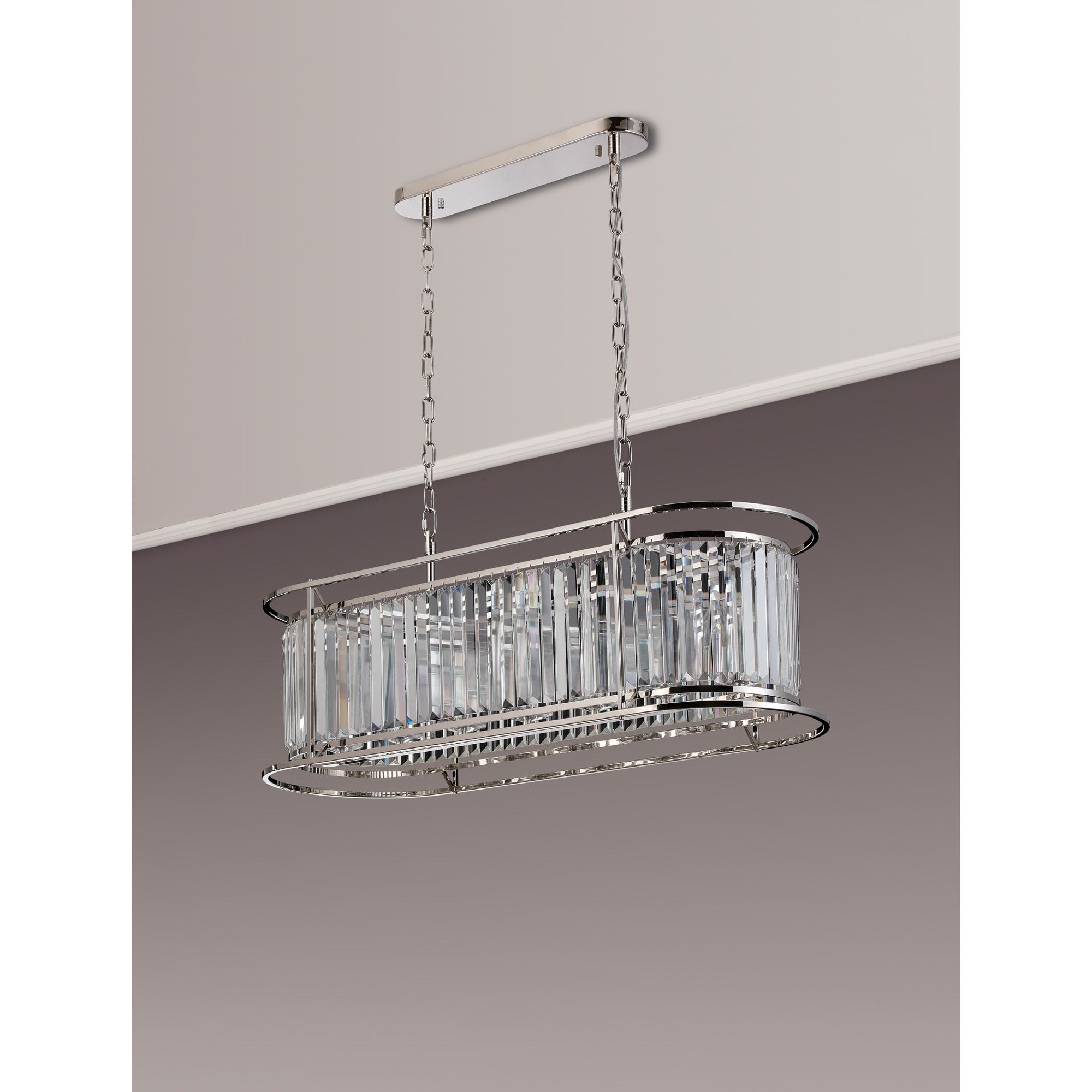 NL91219 Maccia 7 Light Pendant/Ceiling Light Polished Nickel Clear