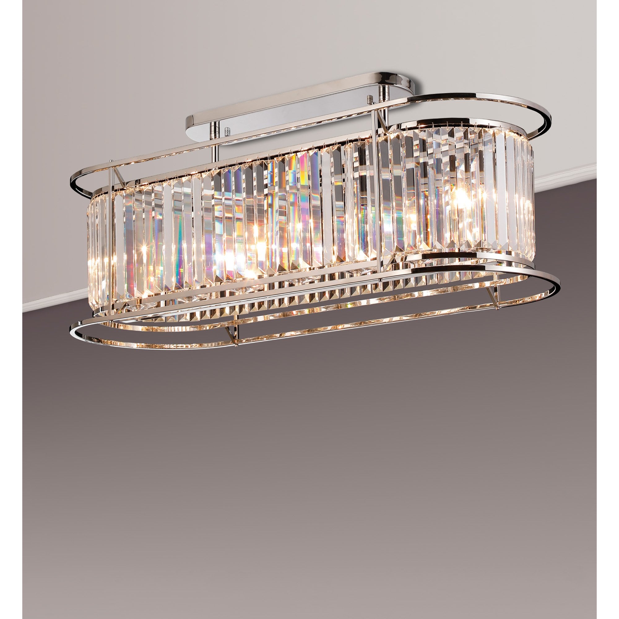NL91219 Maccia 7 Light Pendant/Ceiling Light Polished Nickel Clear