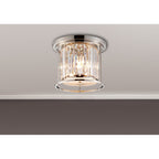 NL91229 Maccia 3 Light Flush Ceiling Light Polished Nickel Clear