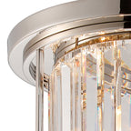 NL91229 Maccia 3 Light Flush Ceiling Light Polished Nickel Clear