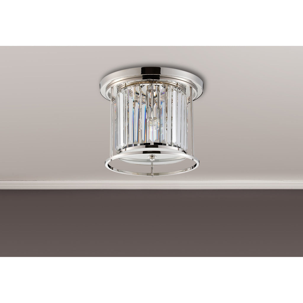 NL91229 Maccia 3 Light Flush Ceiling Light Polished Nickel Clear