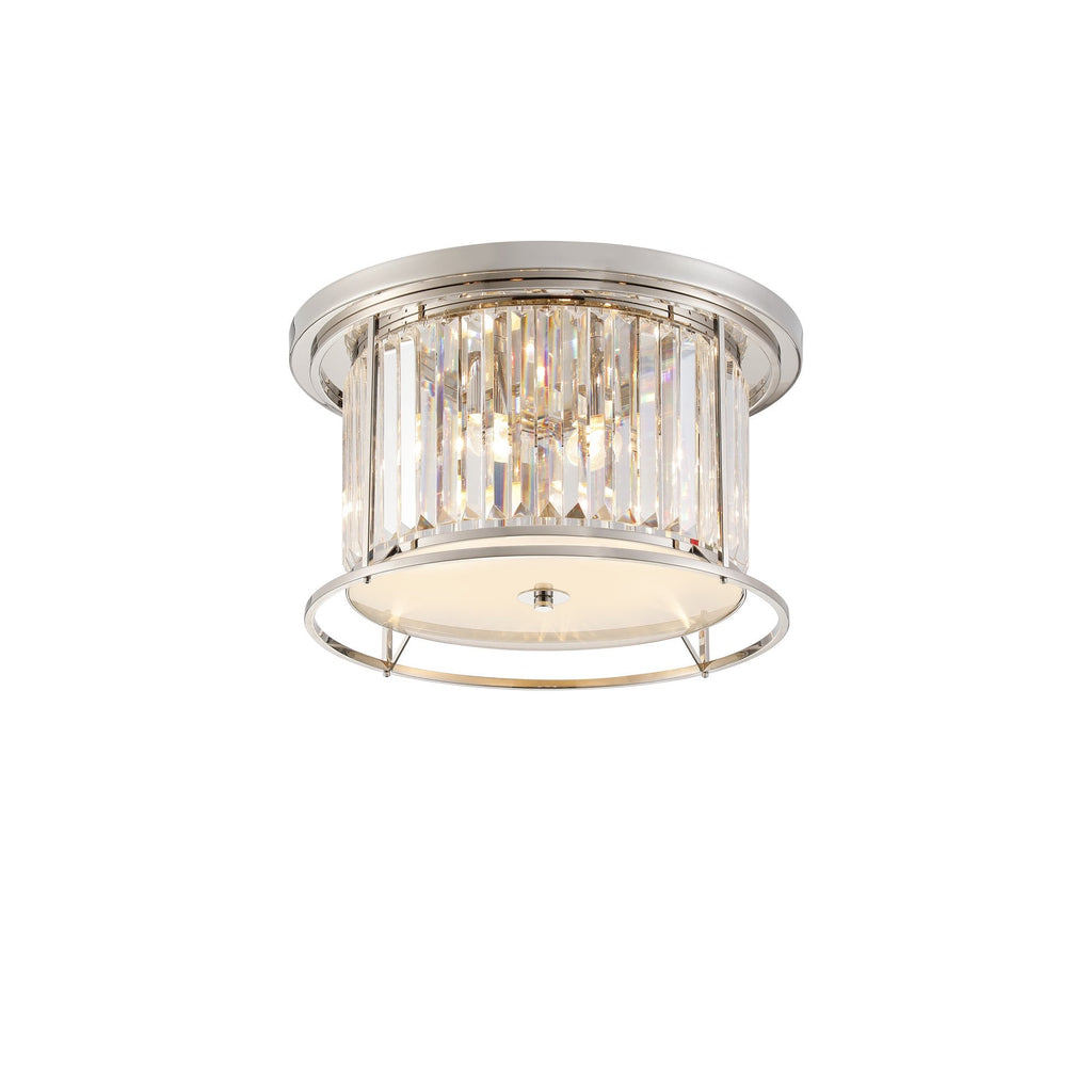 NL91239 Maccia 4 Light Flush Ceiling Light Polished Nickel Clear