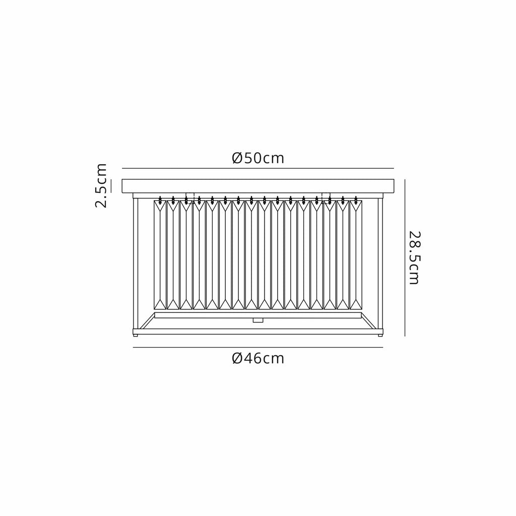 NL91239 Maccia 4 Light Flush Ceiling Light Polished Nickel Clear
