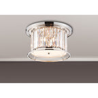NL91239 Maccia 4 Light Flush Ceiling Light Polished Nickel Clear