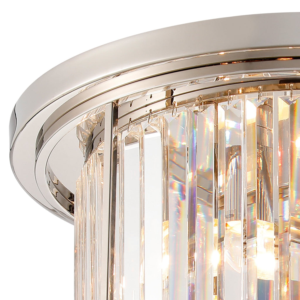 NL91239 Maccia 4 Light Flush Ceiling Light Polished Nickel Clear