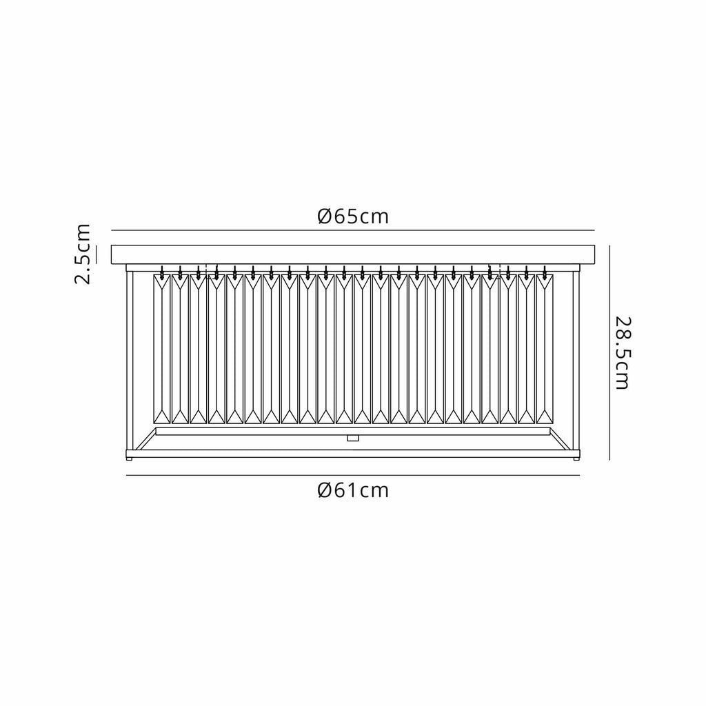 NL91249 Maccia 6 Light Flush Ceiling Light Polished Nickel Clear