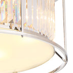 NL91249 Maccia 6 Light Flush Ceiling Light Polished Nickel Clear