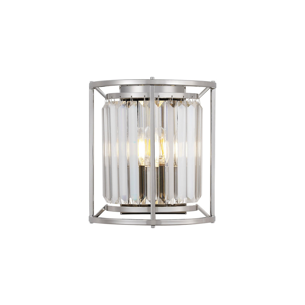 NL91259 Maccia 2 Light Wall Light Polished Nickel Clear