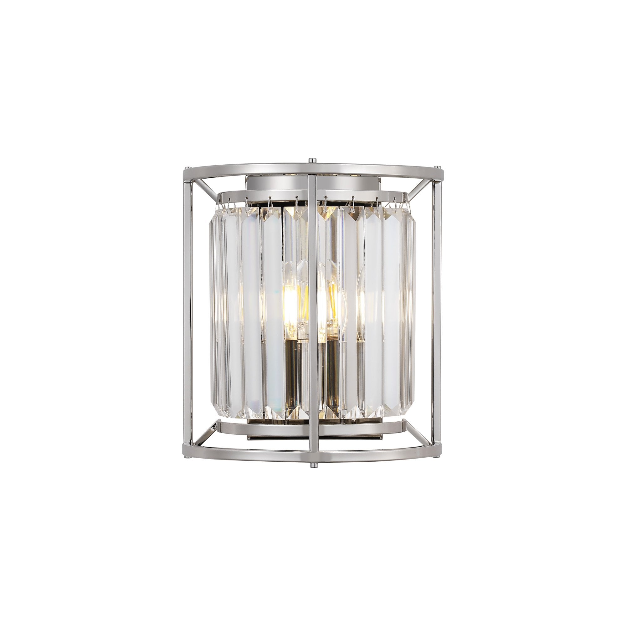 NL91259 Maccia 2 Light Wall Light Polished Nickel Clear
