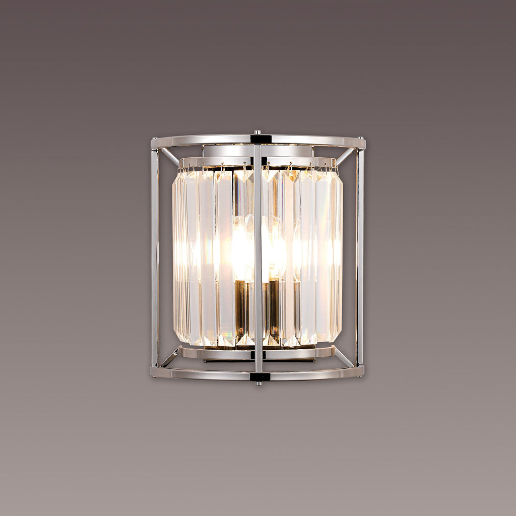 NL91259 Maccia 2 Light Wall Light Polished Nickel Clear