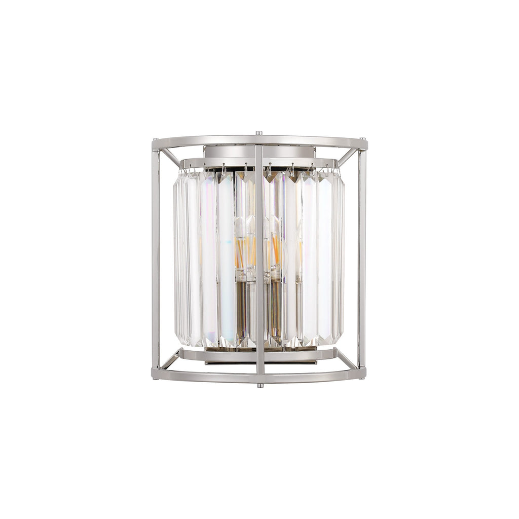 NL91259 Maccia 2 Light Wall Light Polished Nickel Clear