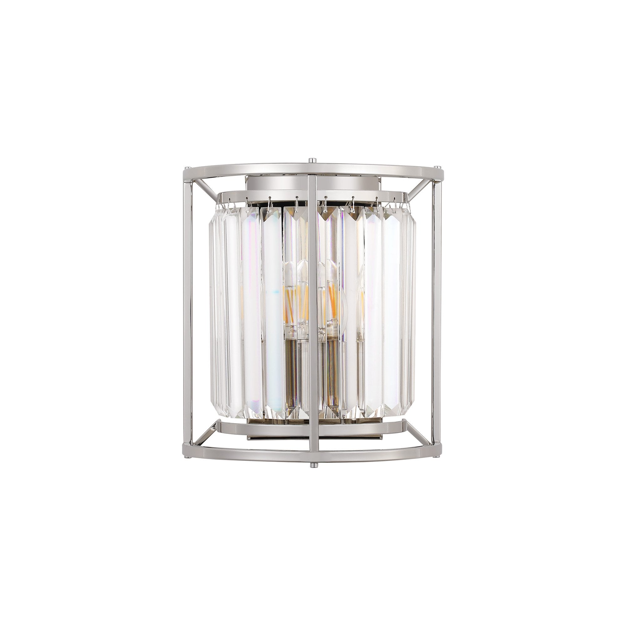 NL91259 Maccia 2 Light Wall Light Polished Nickel Clear
