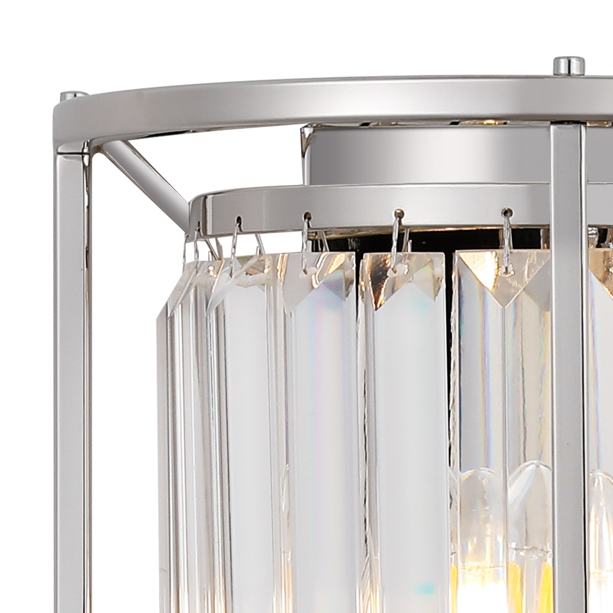 NL91259 Maccia 2 Light Wall Light Polished Nickel Clear