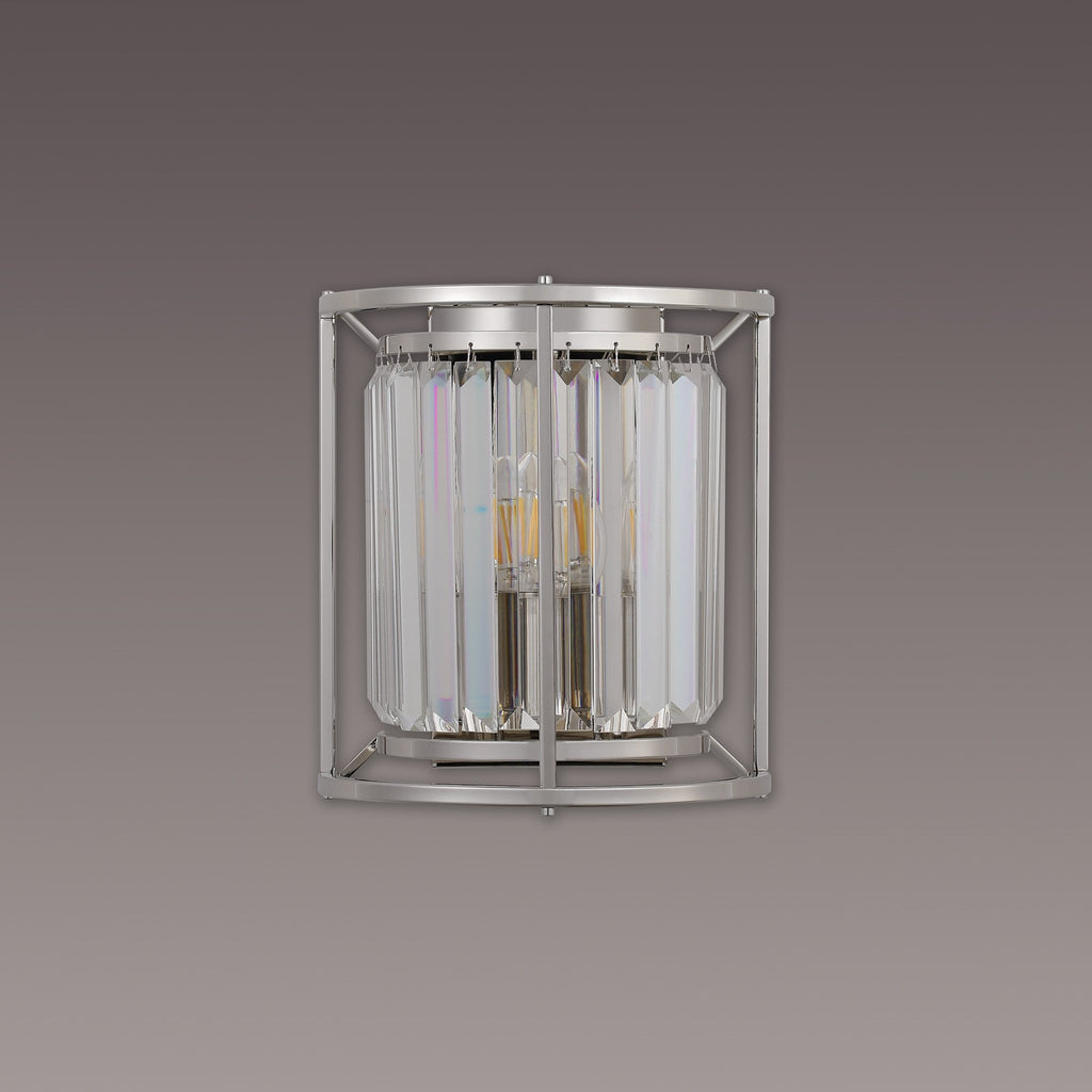 NL91259 Maccia 2 Light Wall Light Polished Nickel Clear